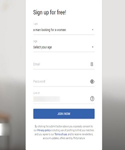 sign up process on flirtymature